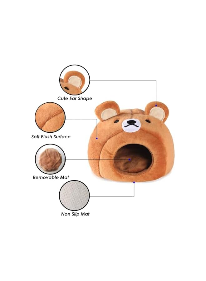 Cave Bed, Warm Cozy Pet House 16×16×13cm, Soft Sleeping Nest for Hamsters, Rabbits, Mice and Small Animals - Image 5